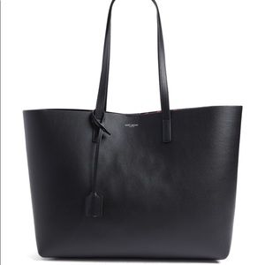 Saint Laurent E/W Leather Tote Leopard Spot Pouch